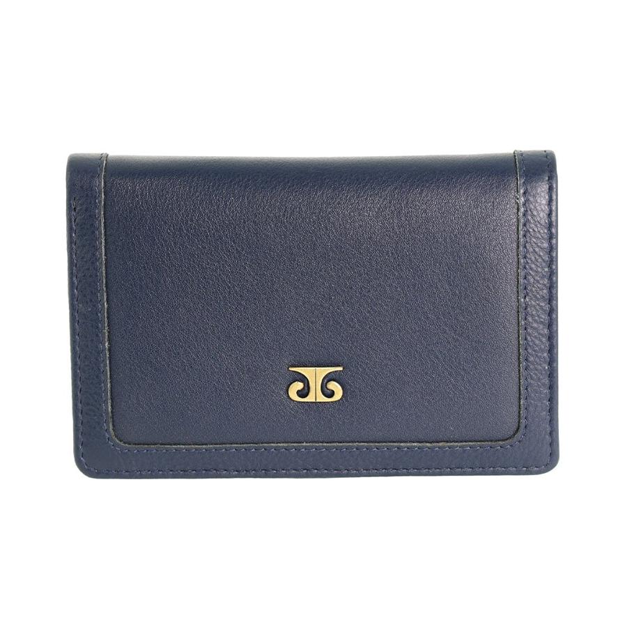 Pierre Cardin Shayla Ladies Leather Snap Button Bi-Fold Wallet Navy Navy
