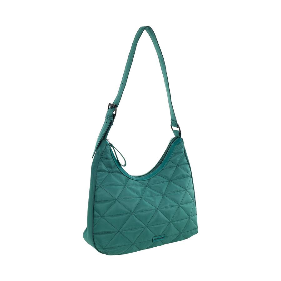 Pierre Cardin Claire Ladies Nylon Quilted Hobo Bag Green Green