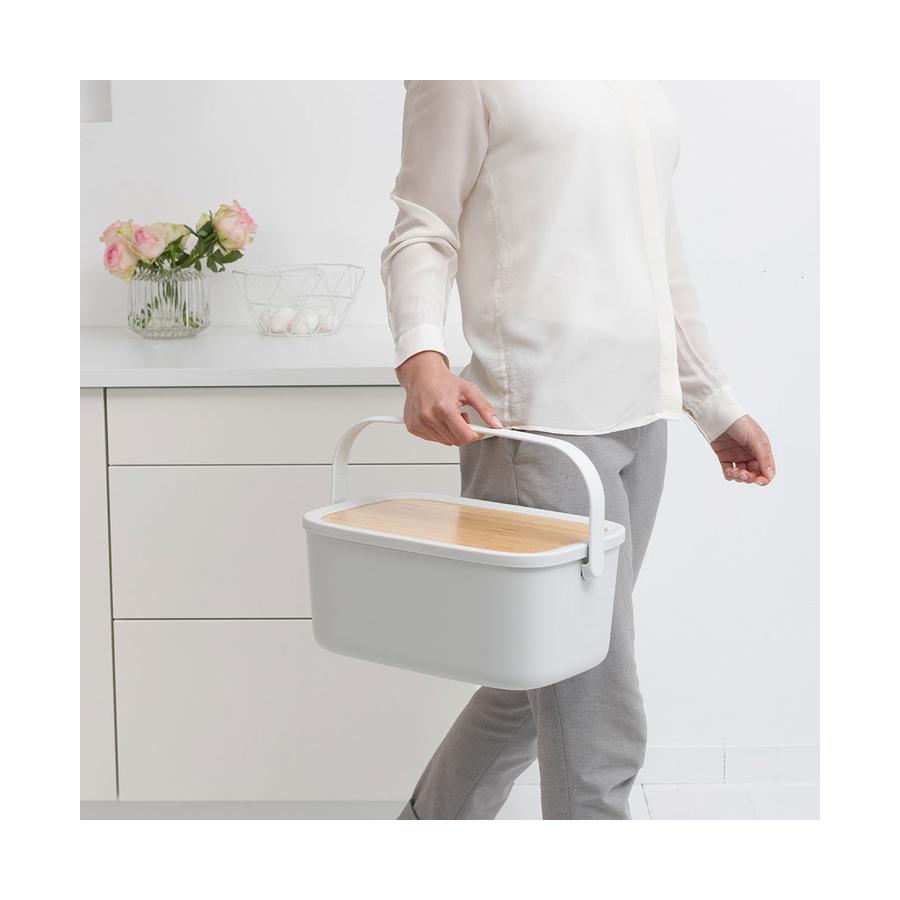 Brabantia Nic Bread Bin Light Grey Light Grey