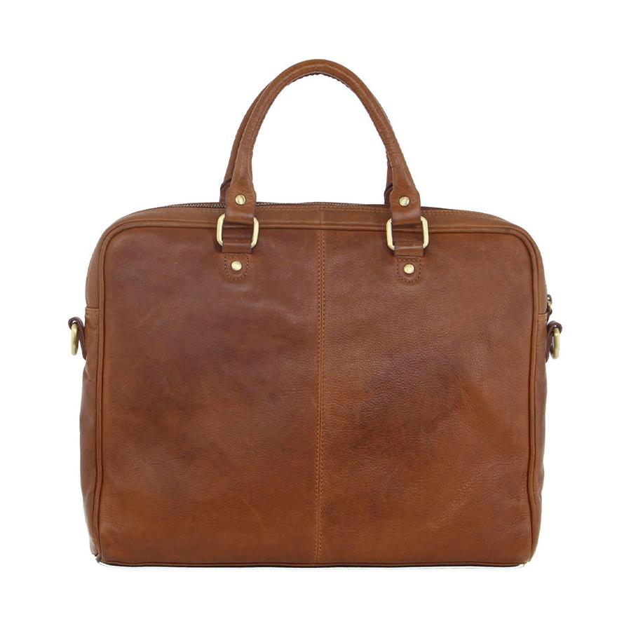 Pierre Cardin Presley Rustic Leather 15" Laptop Bag Tan Tan