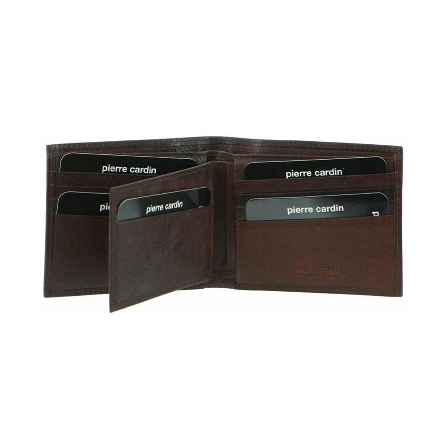 Pierre Cardin Xavier Men's Rustic Leather RFID Wallet Brown Brown