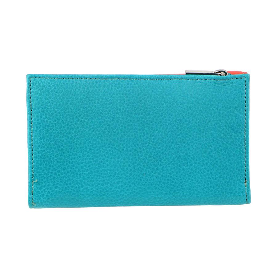 Pierre Cardin Nessa Women's Italian Leather RFID Wallet Orange/Turquoise Orange/Turquoise
