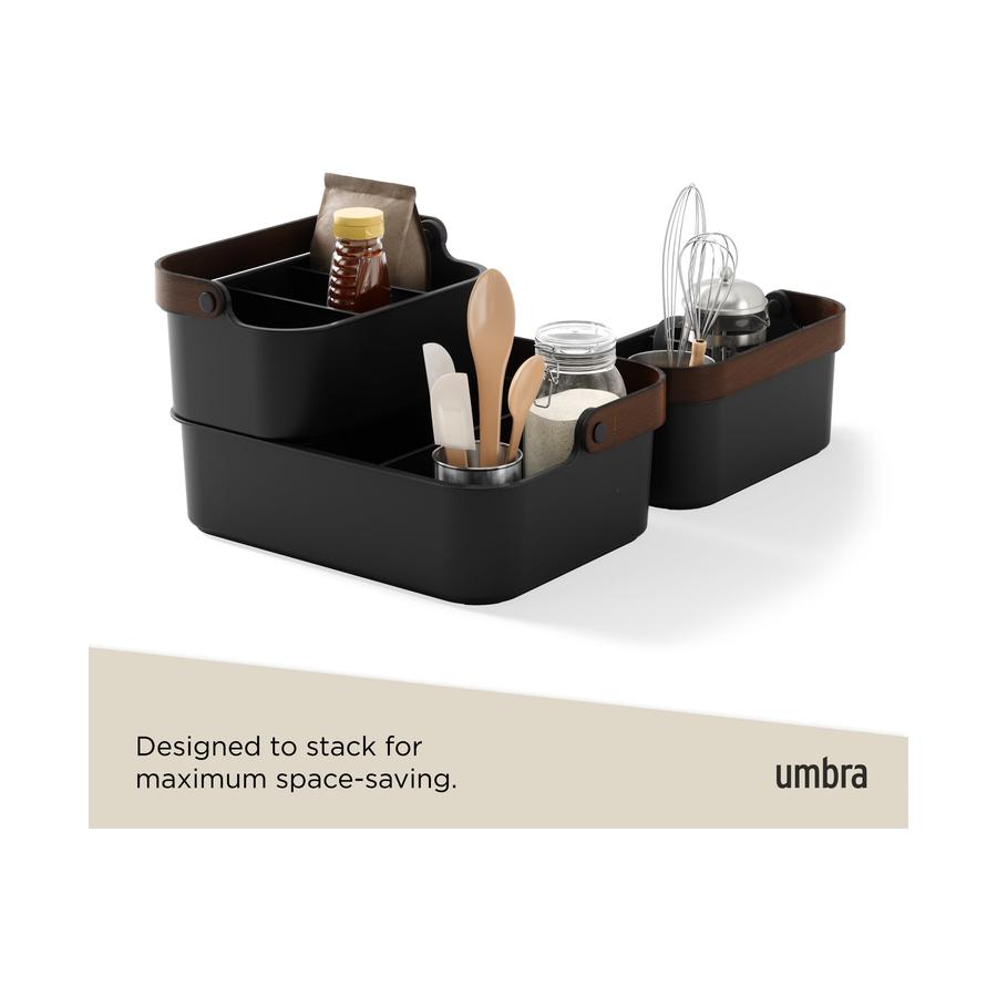 Umbra Bellwood Small Stackable Bin Black/Walnut Black/Walnut
