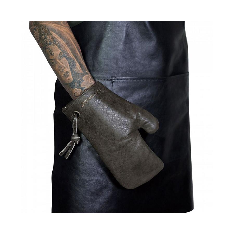 Dutch Deluxes Leather Oven Glove Vintage Grey Vintage Grey