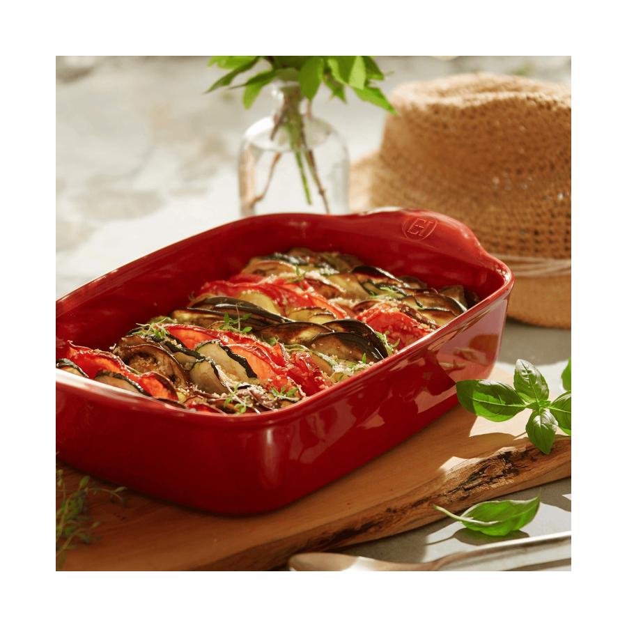 Emile Henry Medium Rectangular Oven Dish Burgundy Burgundy