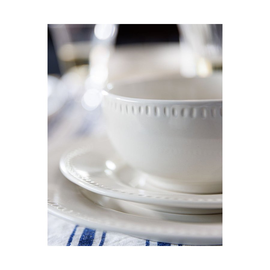 Mikasa Cranborne 12-Piece Stoneware Dinner Set Cream Cream