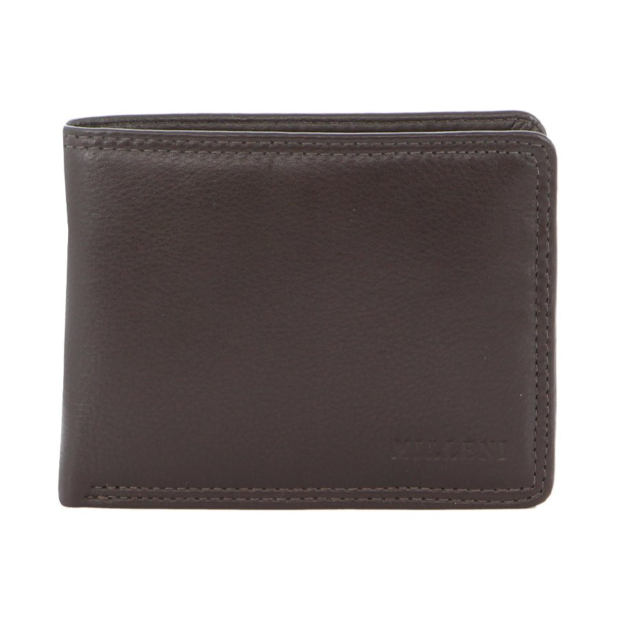 Milleni Kenzo Men's Leather RFID Wallet Brown Brown
