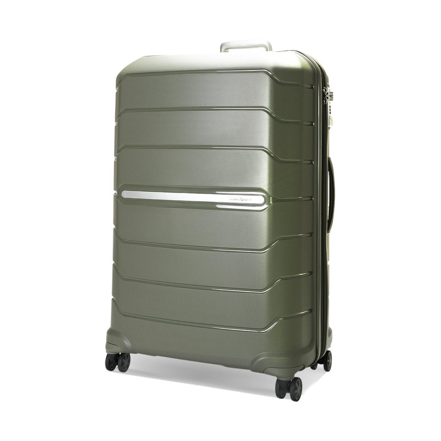 Samsonite Oc2lite 81cm Hardside Checked Suitcase Olive Green Olive Green
