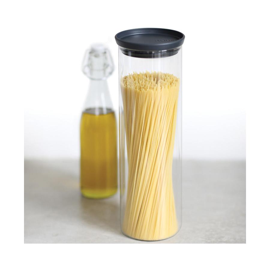 Brabantia Stackable Glass Jar (1.9L) Dark Grey Dark Grey