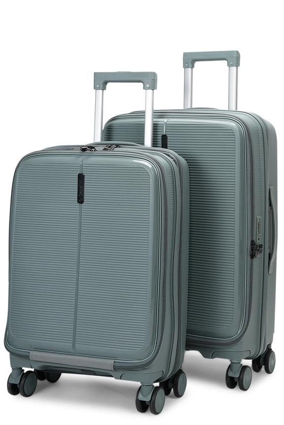 Caselite Venture 57cm & 66cm Top Open Hardside Luggage Set Grey Green