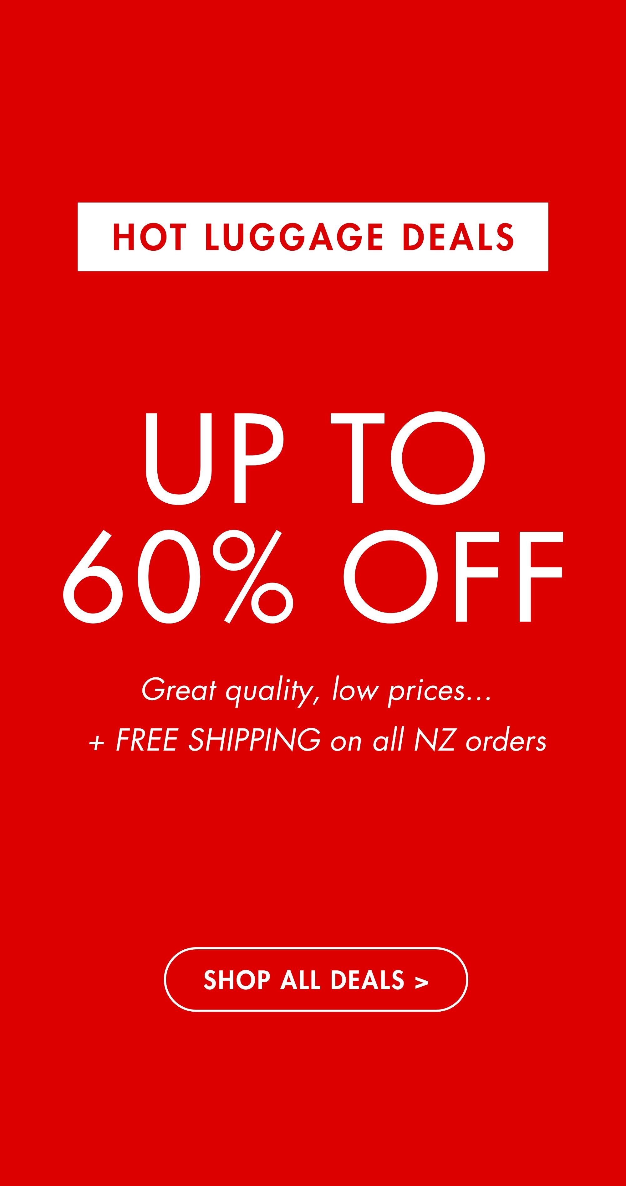 Hot Luggage Deals | Up to 60% off
