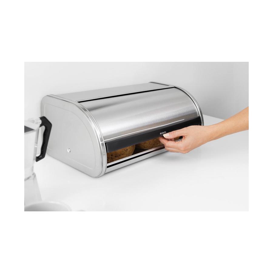 Brabantia Roll Top Large Bread Bin Matte Steel Matte Steel