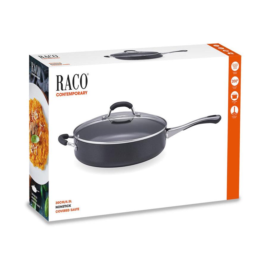 Raco Contemporary Non-Stick Induction 30cm/4.5L Covered Saute Black Black
