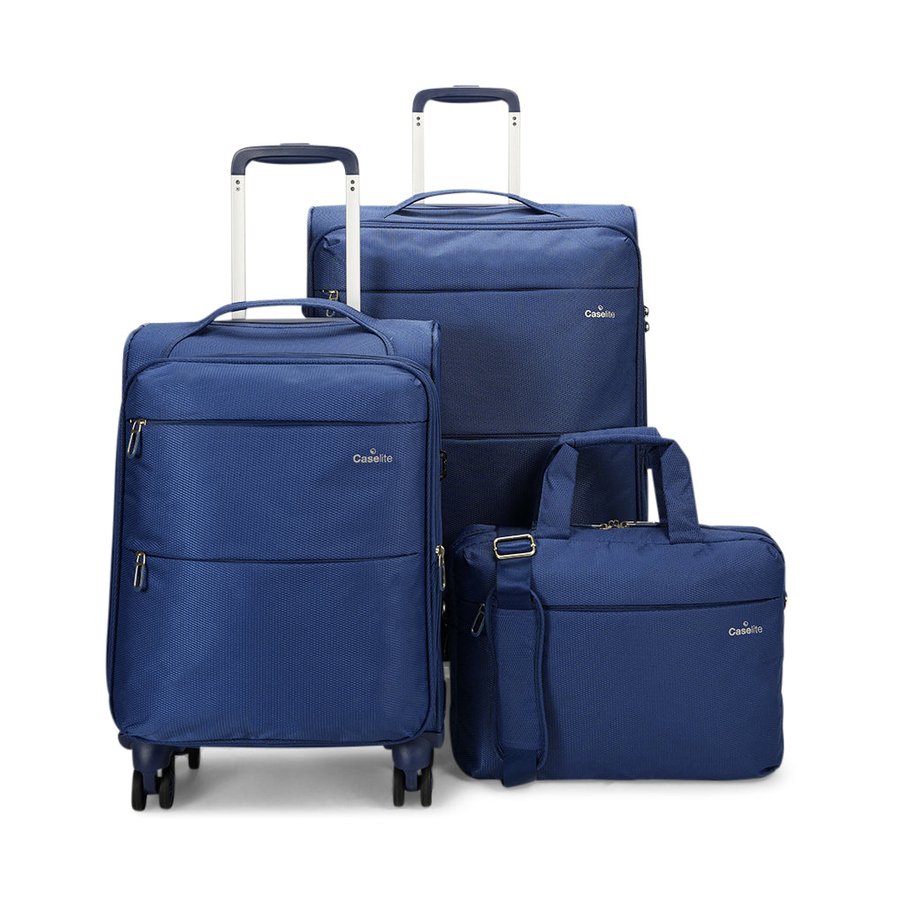 Caselite Ultra 55cm & 69cm Softside Luggage Set with Laptop Bag Navy Navy