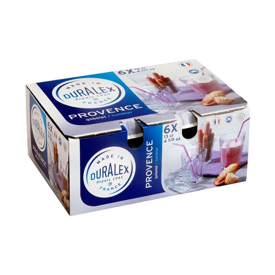 Duralex Provence 130ml Tumbler Set of 6 Clear Clear