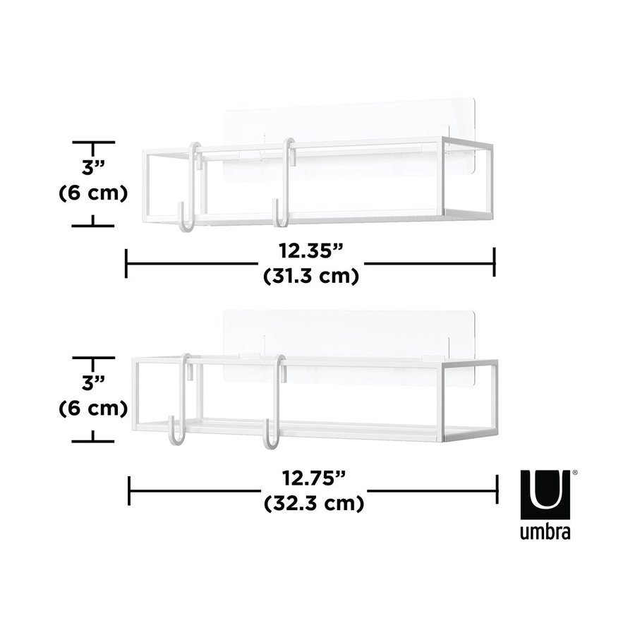 Umbra Cubiko Shower Bins (Set of 2) White White