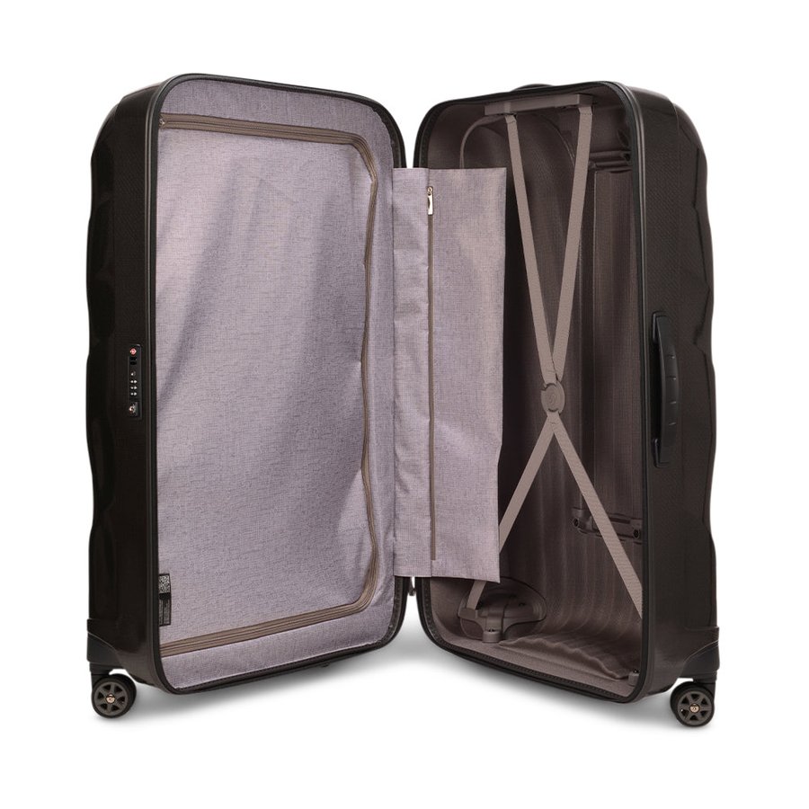 Samsonite C-Lite 81cm CURV Checked Suitcase Black Black