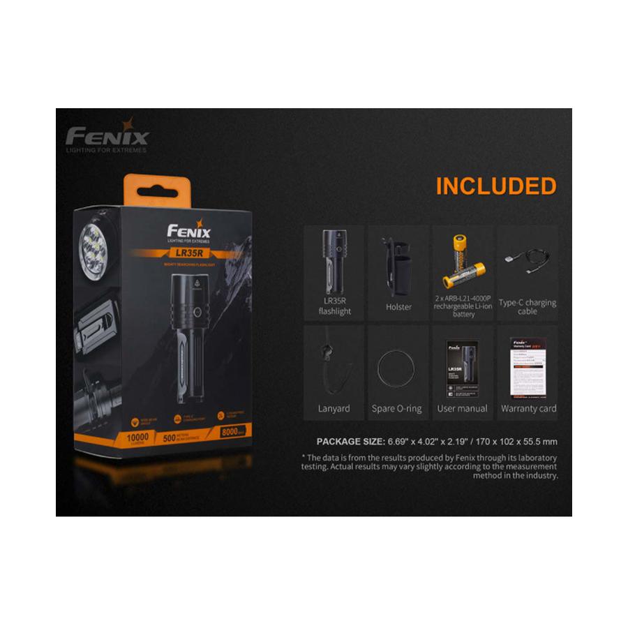 Fenix LR35R  Rechargable Torch Black Black