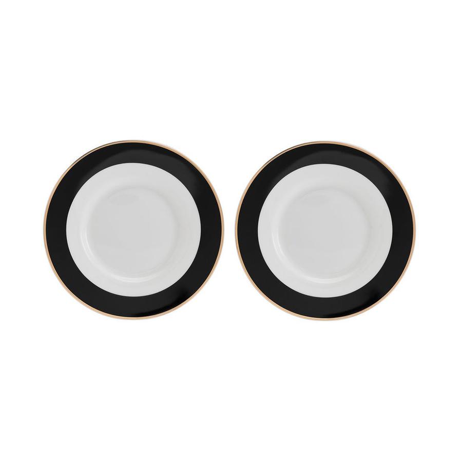 Mikasa Luxe Deco 200ml China Tea Cups & Saucers (Set of 2) Block Strip Block Strip