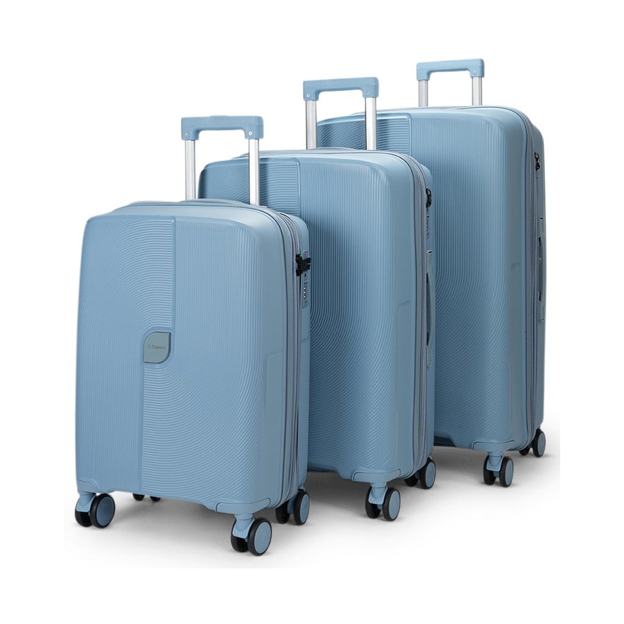 Caselite Aero 56cm, 65cm & 75cm Hardside Luggage Set Light Blue Light Blue