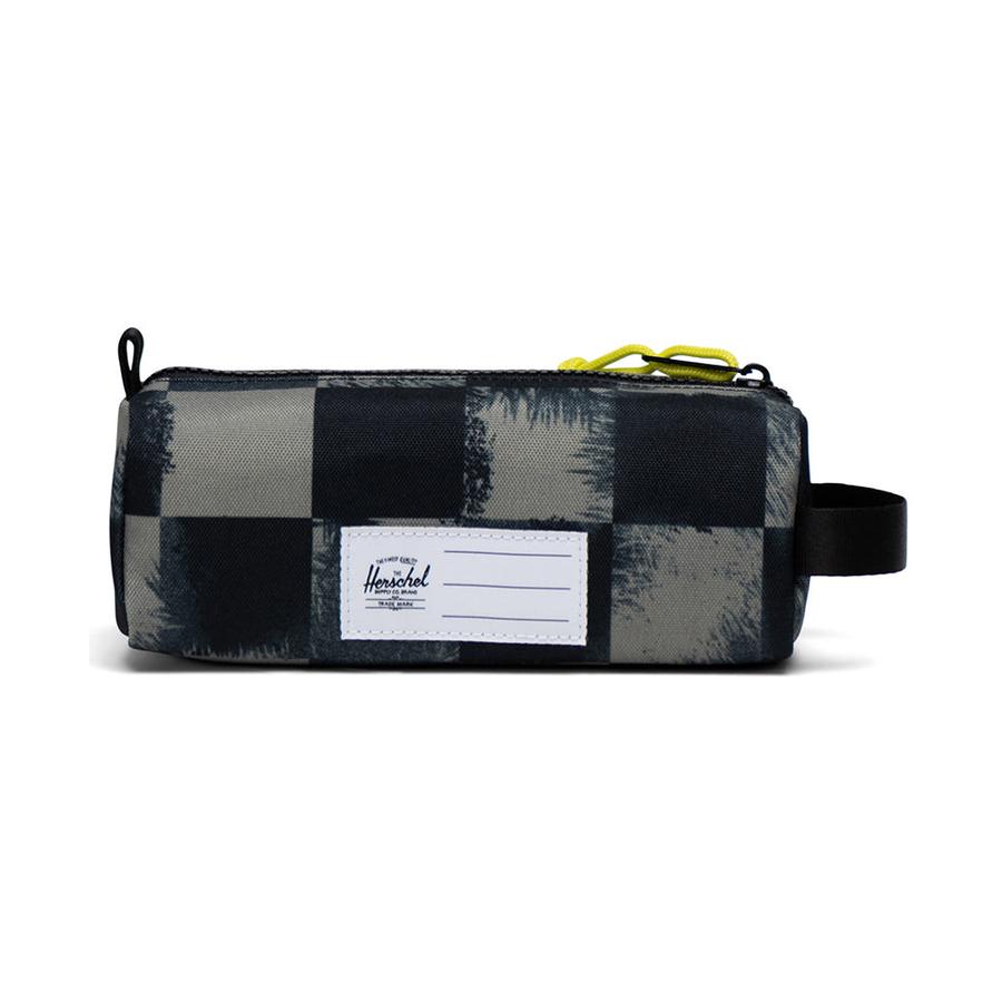 Herschel Settlement Pencil Case Black Stencil Checker Black Stencil Checker