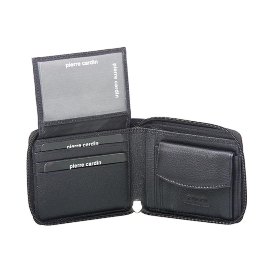 Pierre Cardin Woody Men's Italian Leather Wallet Black Black