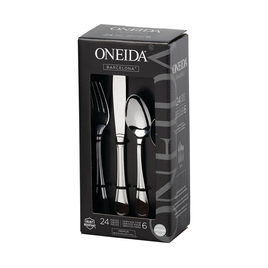 Oneida Barcelona 24 Piece Cutlery Set Stainless Steel Stainless Steel
