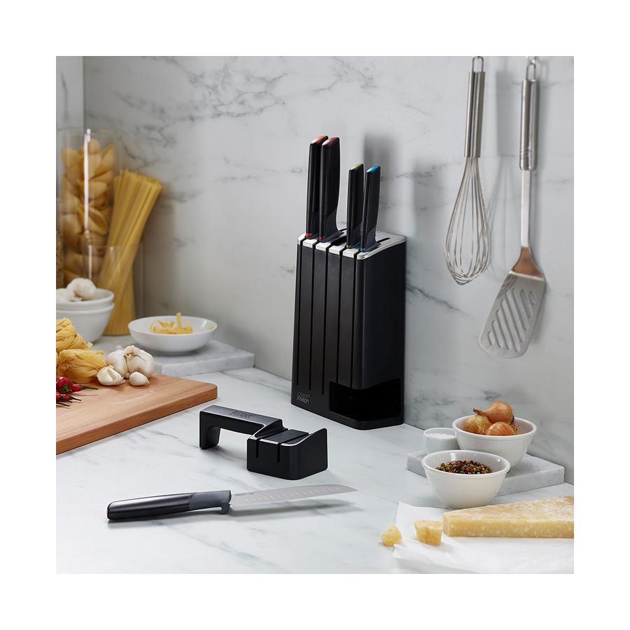 Joseph Joseph Elevate Slimblock 5 Piece Knife Block Set Black Black