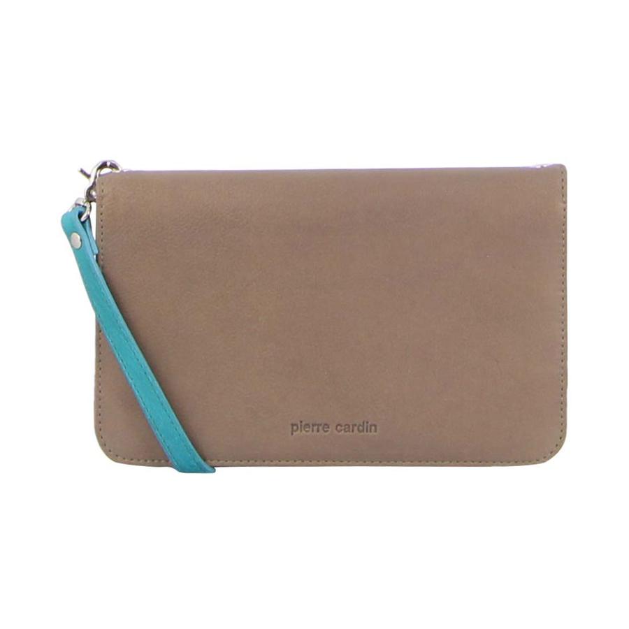 Pierre Cardin Arna Crossbody Organiser Taupe/Turquoise Taupe/Turquoise