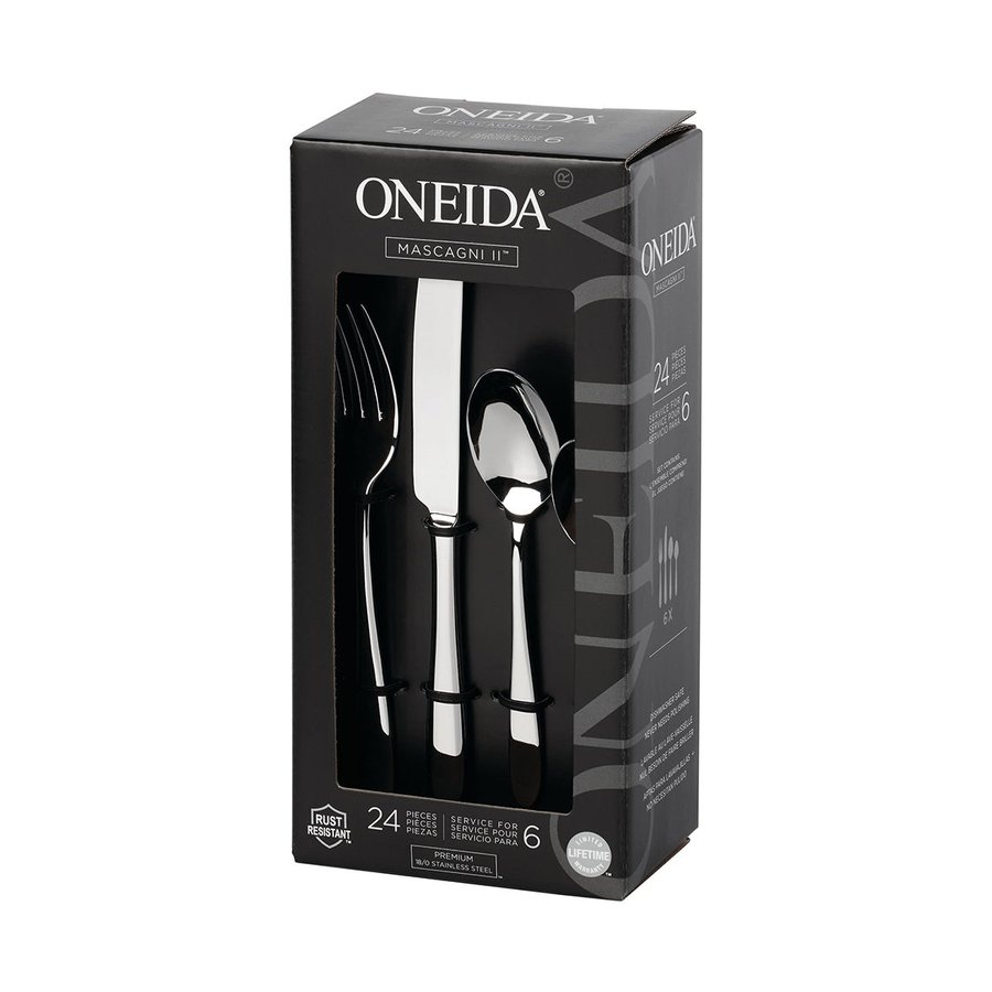 Oneida Mascagni II 24 Piece Cutlery Set Stainless Steel Stainless Steel