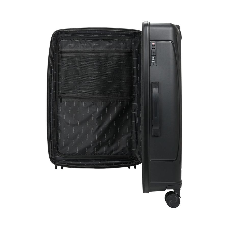 Caselite Quest 75cm Hardside Checked Suitcase Black Black