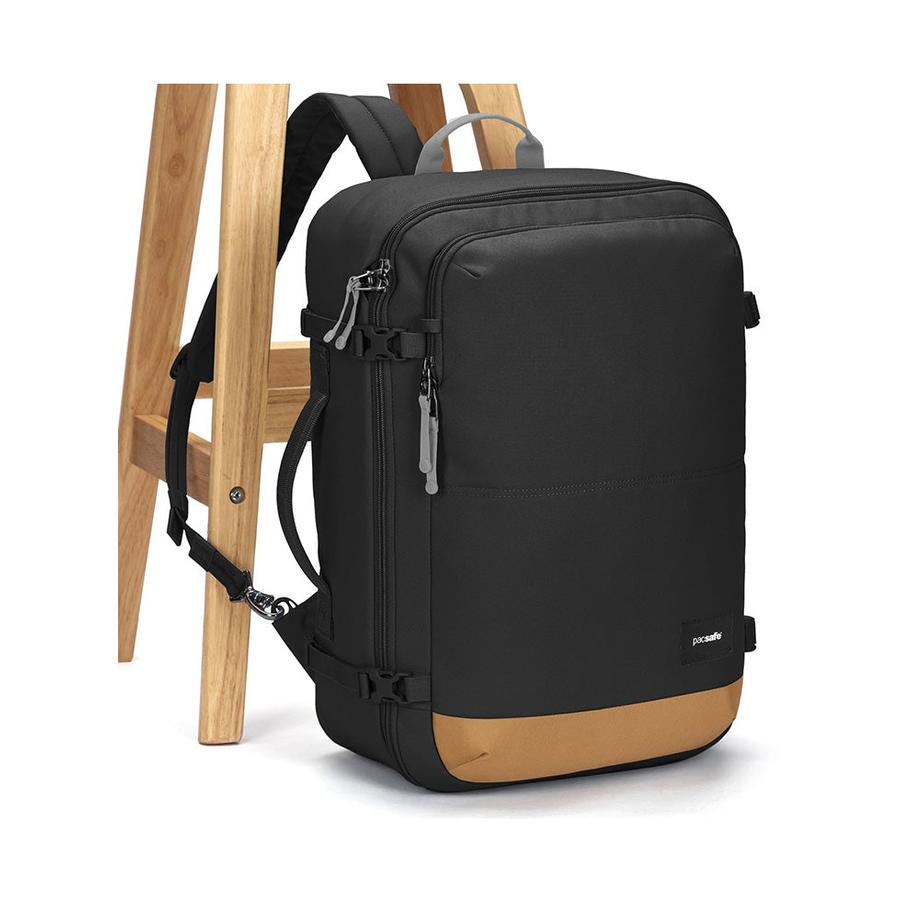 Pacsafe GO 34L Anti-Theft Recycled Carry-On Backpack Jet Black Jet Black