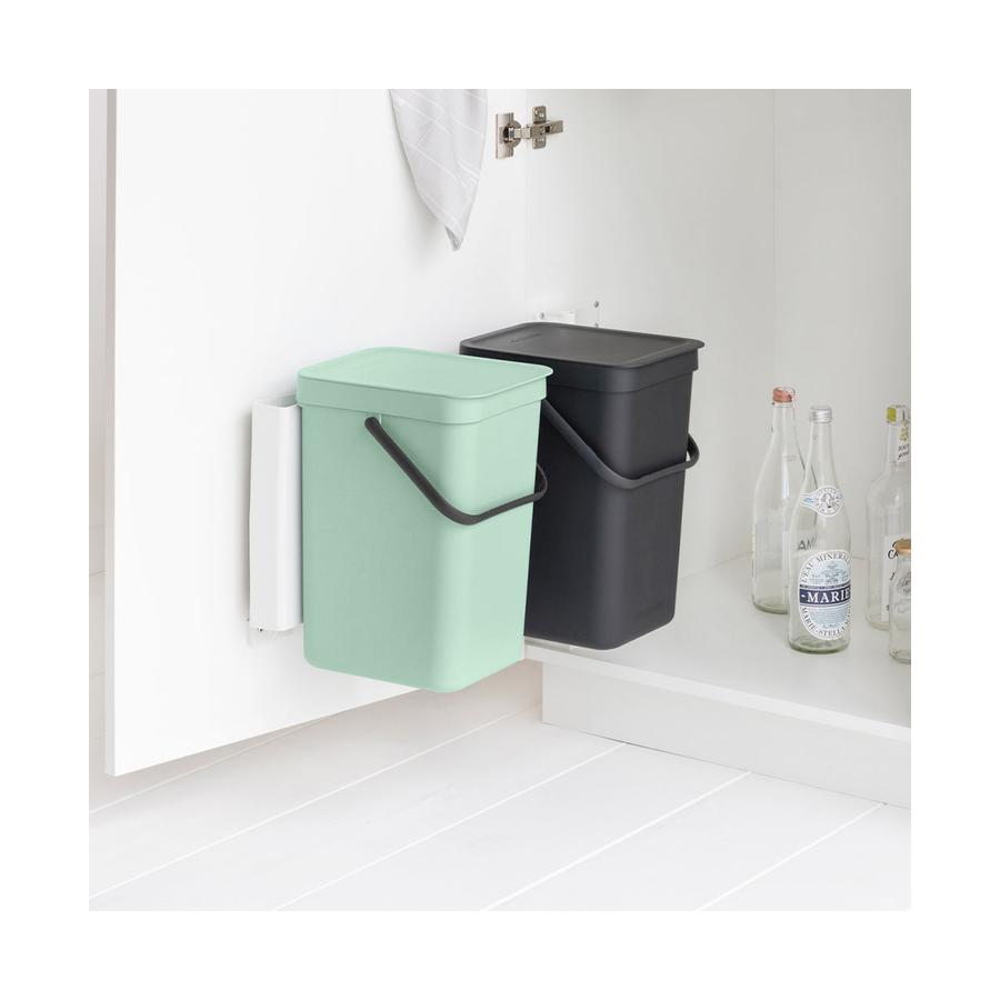Brabantia Sort & Go Built-In Bin (2 x 12L) Jade Green/Grey Jade Green/Grey