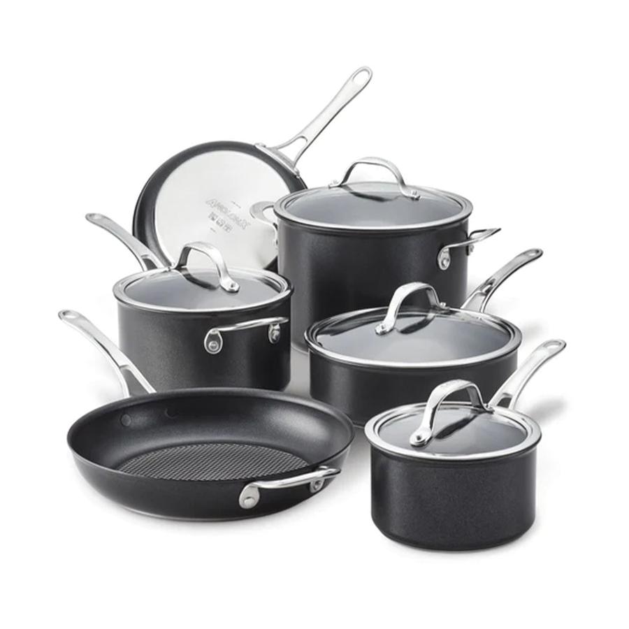 Anolon SearTech 10 Piece Cookware Set Black Black