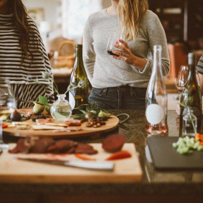 Food and wine with friends