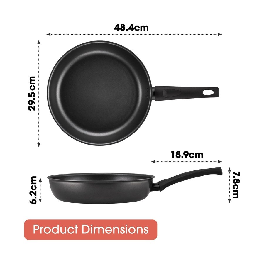 Raco Everyday Essentials 28cm Nonstick Induction Frypan Black Black
