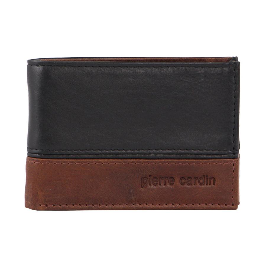 Pierre Cardin Jackson Rustic Leather Men's Bi-Fold Wallet Black/Cognac Black/Cognac