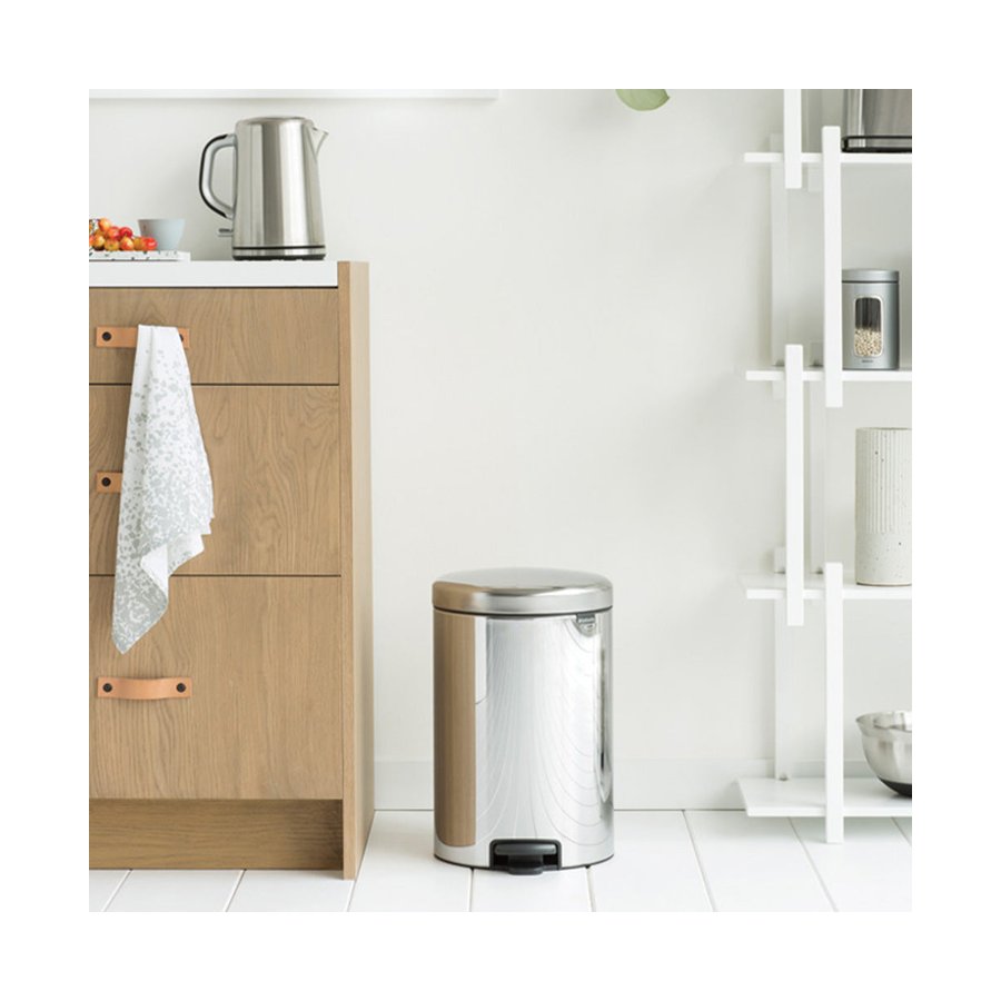 Brabantia NewIcon Pedal Bin (20L) Brilliant Steel Brilliant Steel