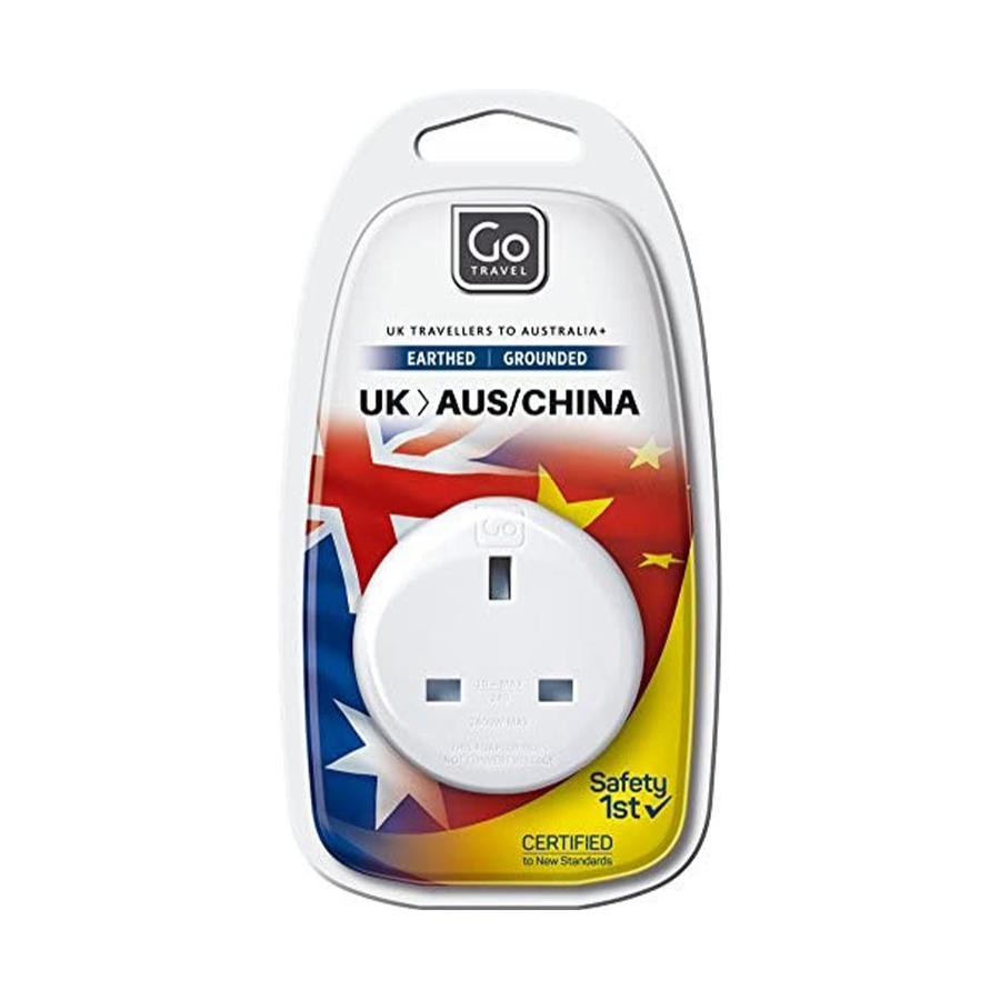 Go Travel UK to AUS & China Travel Adapter White White