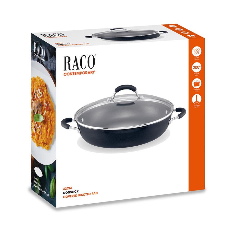 Raco Contemporary Non-Stick Induction 32cm/5.2L Covered Risotto Black Black