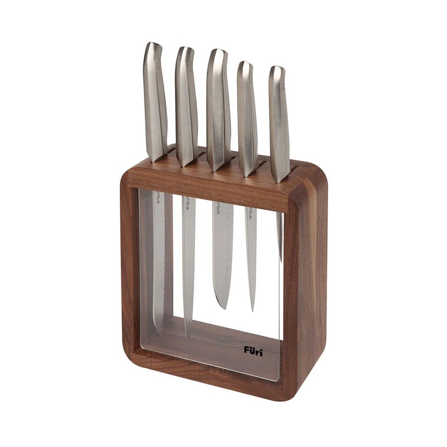 Furi Pro Vault Knife Block 6 Piece Set Black Black