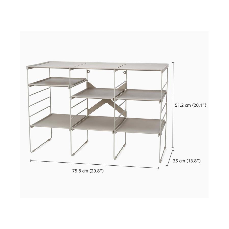 Joseph Joseph Level Plus Large Adjustable Shoe Rack Ecru Ecru