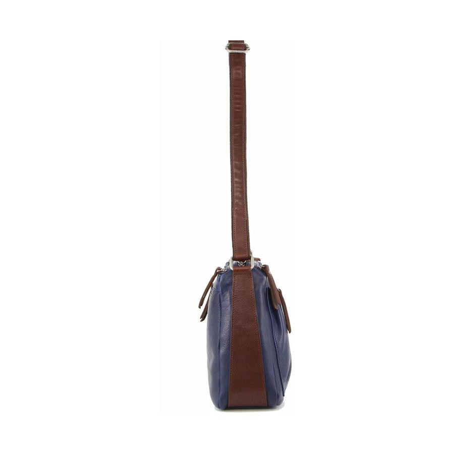 Milleni Caroline Women's Leather Crossbody Bag Indigo/Chestnut Indigo/Chestnut