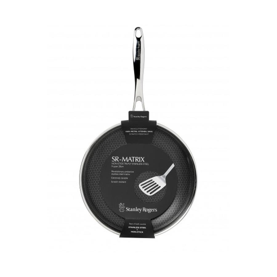 Stanley Rogers Matrix 28cm Non-Stick Frypan Stainless Steel Stainless Steel