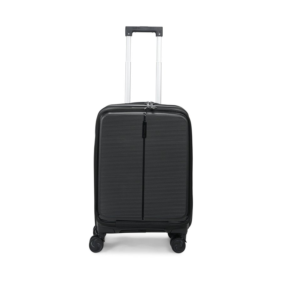 Caselite Venture 57cm Top Open Hardside Carry-On Suitcase Black Black
