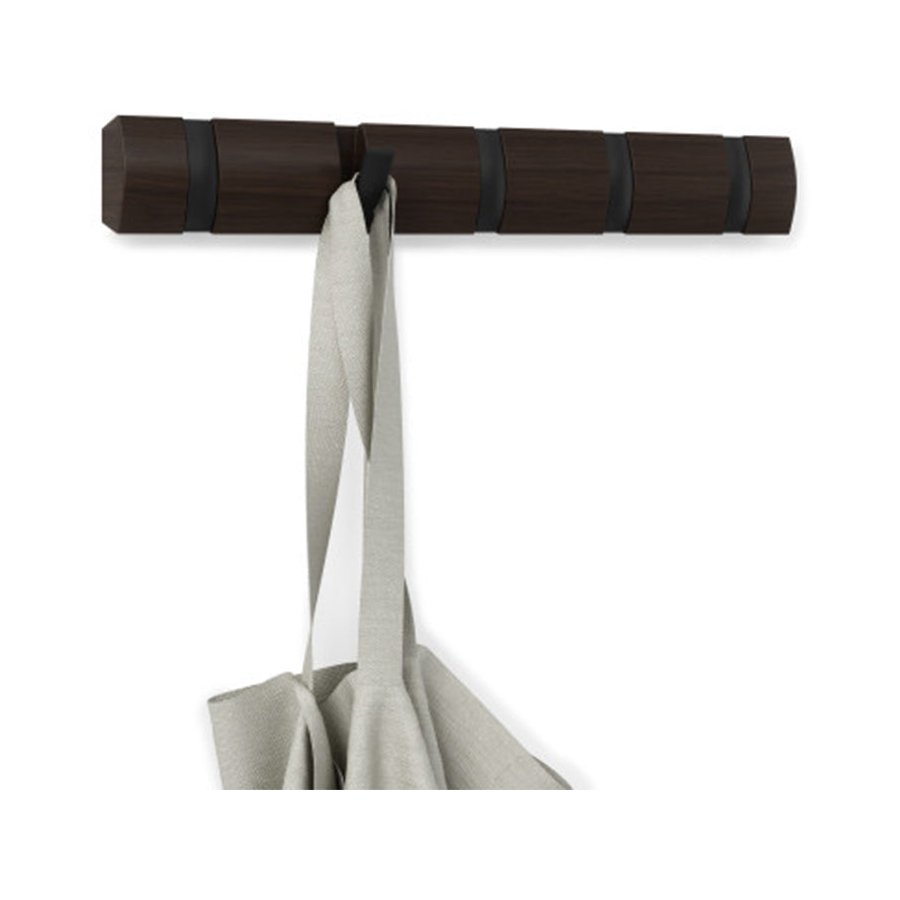 Umbra Flip 5 Wall Mounted Hook Black/Walnut Black/Walnut