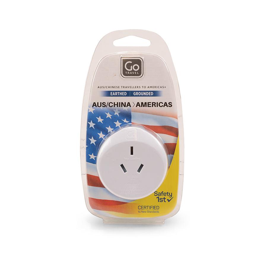 Go Travel NZ & AUS to America Travel Adapter White White