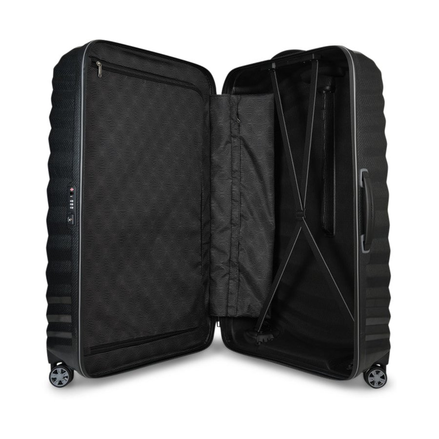 Samsonite Lite-Shock Sport 81cm CURV Checked Suitcase Black Black