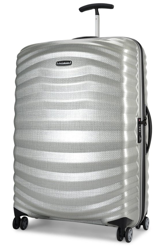 Samsonite Lite-Shock Sport 75cm CURV Checked Suitcase Silver