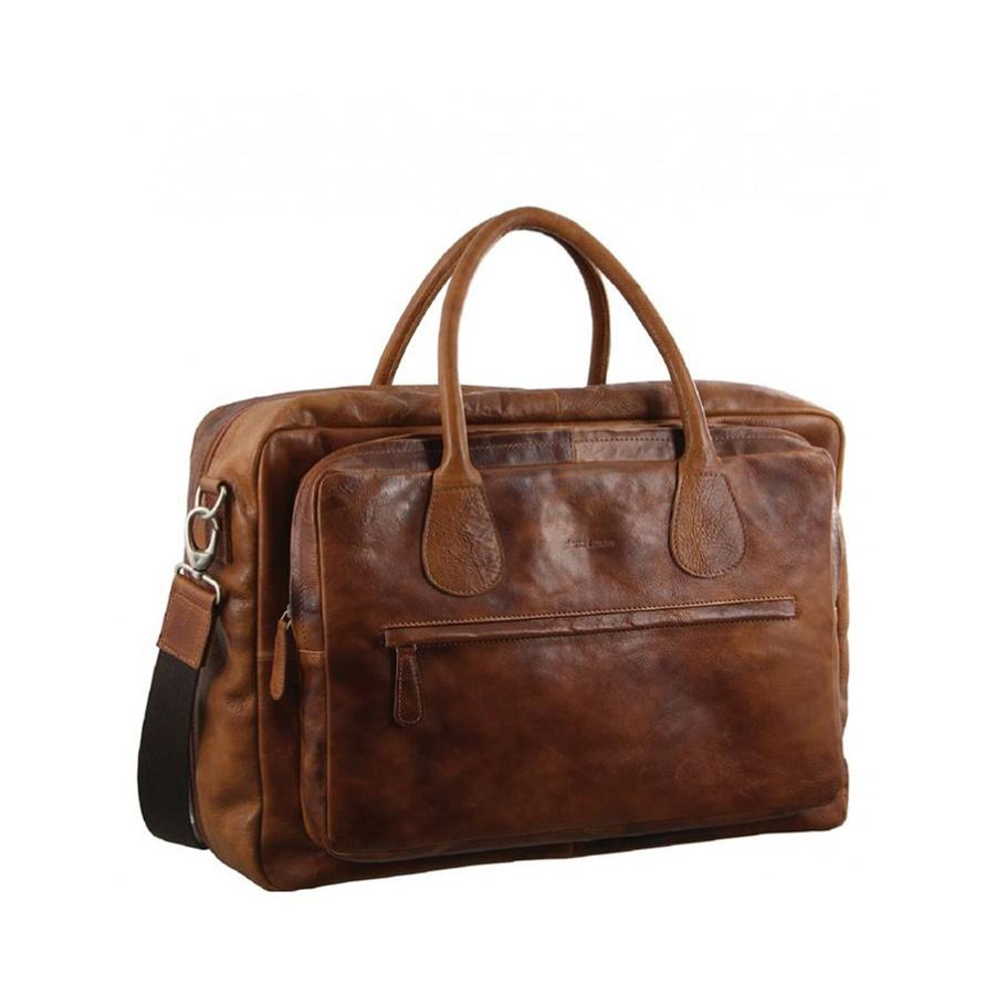 Pierre Cardin Lawson Rustic Leather 13" Laptop Bag Cognac Cognac